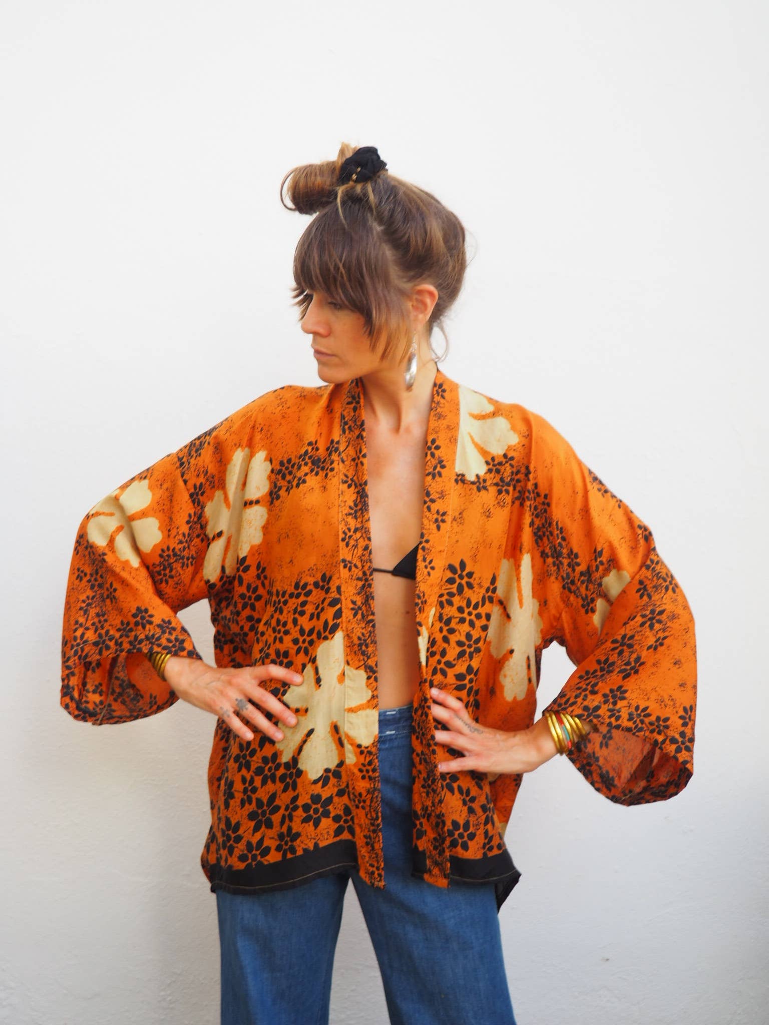 Vagabond Ibiza - Wholesale Kimono - Women's - The Kardash Kimono Short – Up-cycled Vintage Sari Kimono 24