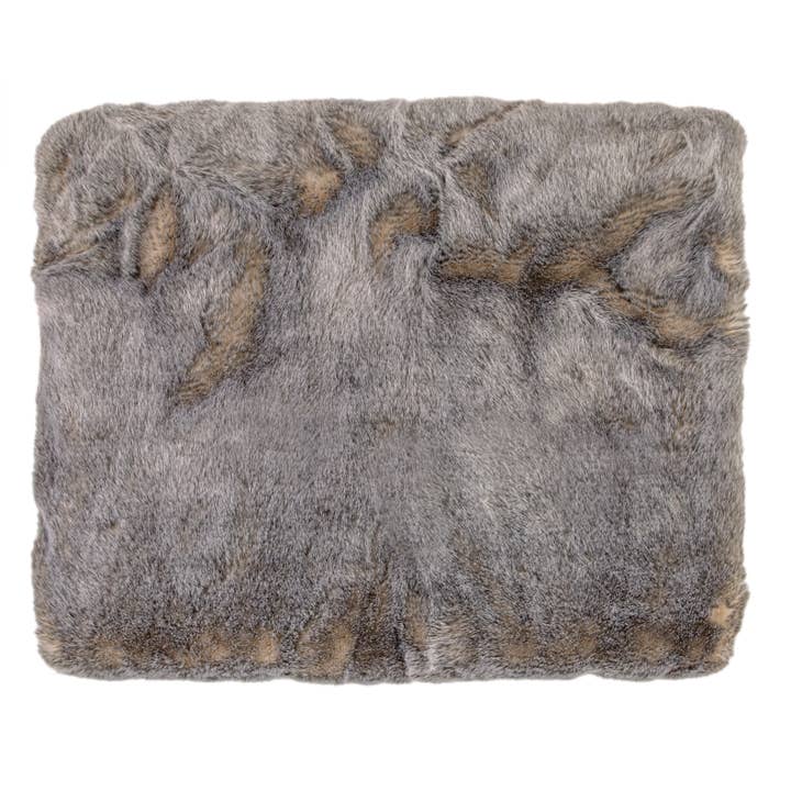 Okemo Grey Faux Fur Throw 50x60 for wholesale by Bedford Collections