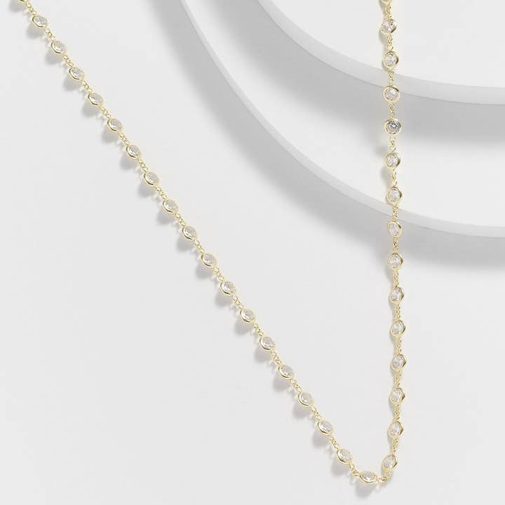 Kosa Jewels - Wholesale Link & Chain Necklace - April Round Cut Diamond by the Yard Necklace