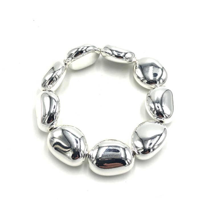 Silver Pebbles Stretch Bracelet for wholesale by Leetie Lovendale