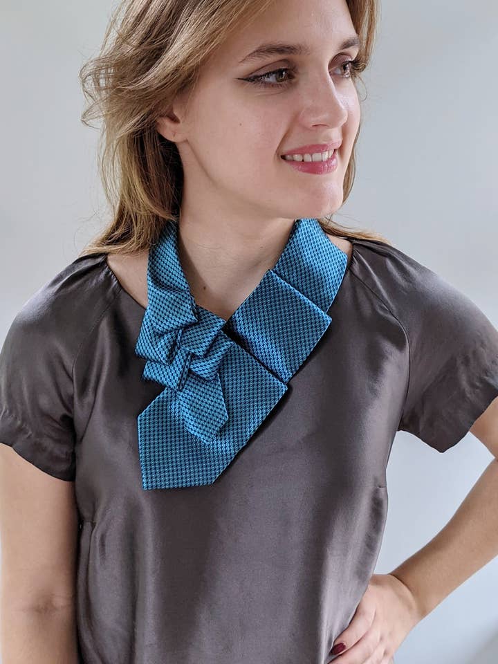 Turquoise Floral Ascot Scarf for wholesale by Ogsplosh