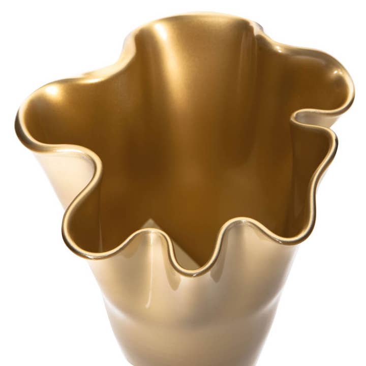 Signature Home Collection GmbH - Wholesale Vase - Vase glass wavy gold metallic glass vase decoration Christmas2