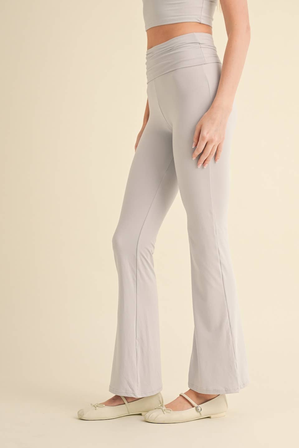 KIMBERLY C - Wholesale Pants - Women's - Soft Knit Foldover Flare Pants45