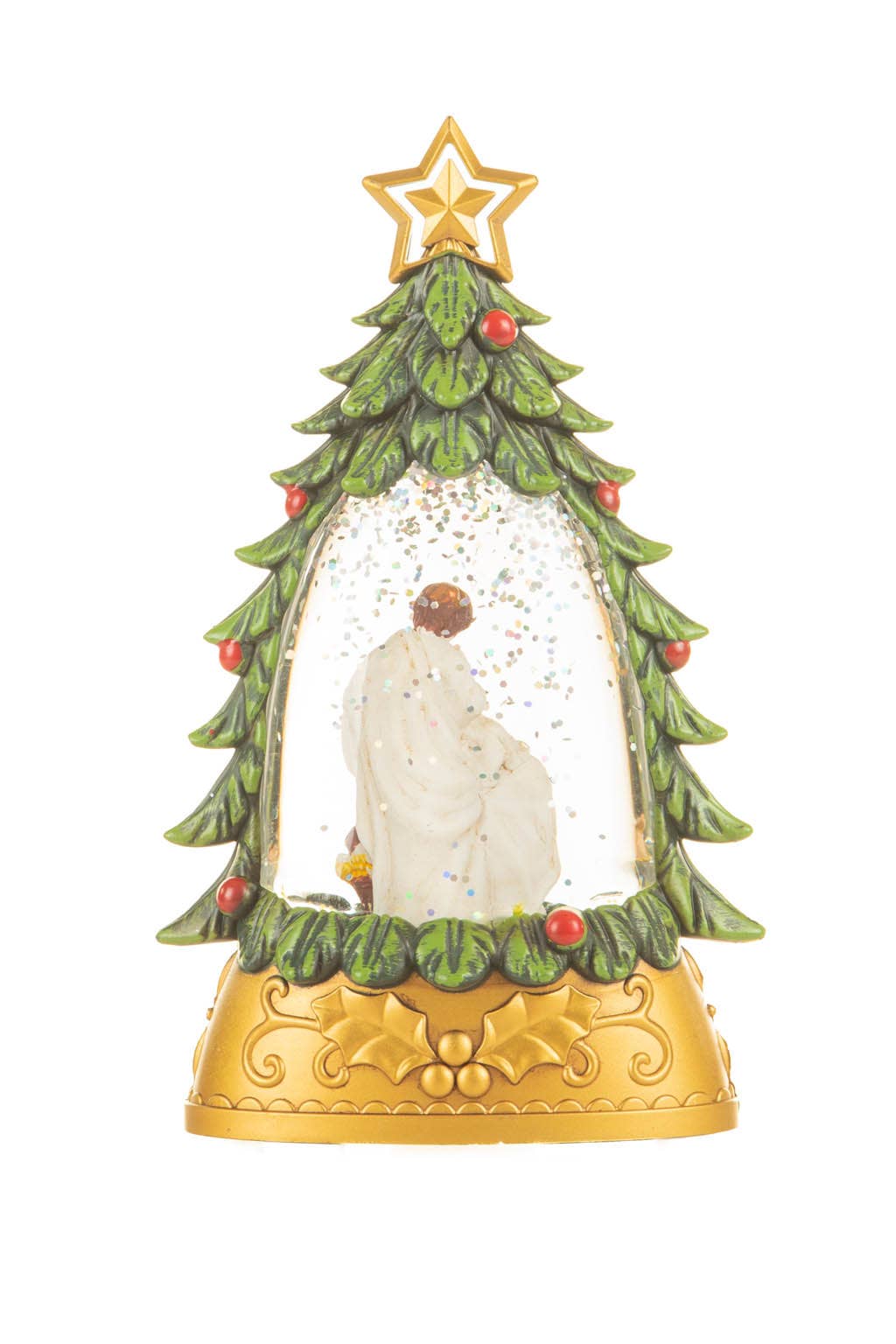 Starlight Collection - Wholesale Decorative Tabletop Object - Mini Green/Gold LED Nativity Snow Globe3