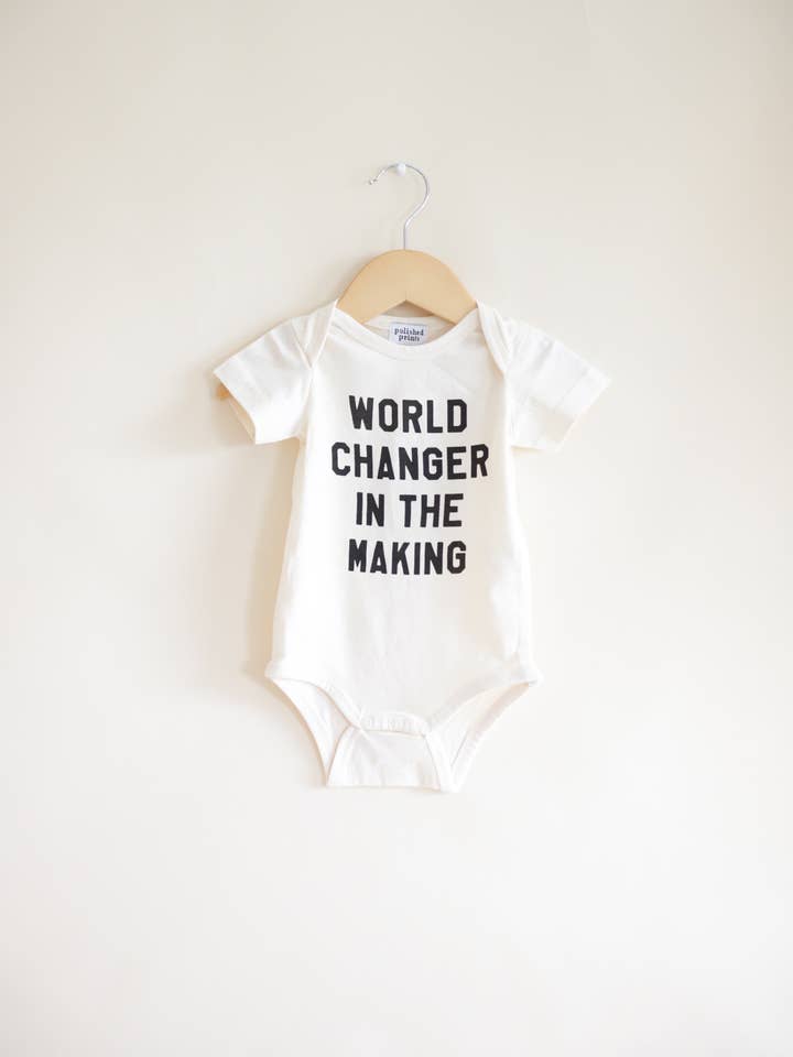 Polished Prints - Vendita all'ingrosso Tutina (senza piedini) - Neonati - World Changer, tutina per neonato, idea regalo per bambini, neutra2