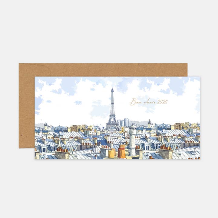 L'ART DU PAPIER - Wholesale New Year's Card - Rooftops of Paris greeting card