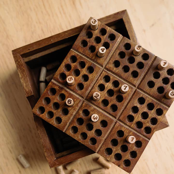 Matr Boomie Fair Trade - Wholesale Board Game - Sudoku Wooden Peg Game - Hand Carved Wood2