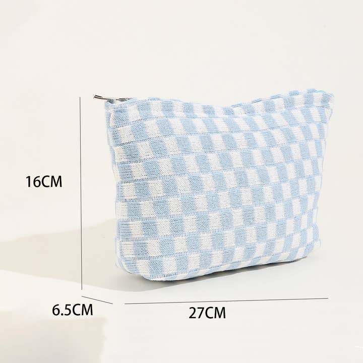 ACCITY - Wholesale Makeup/Cosmetic Bag - LARGE PLAID WASH BAG COSMETIC BAG_CWAB10347