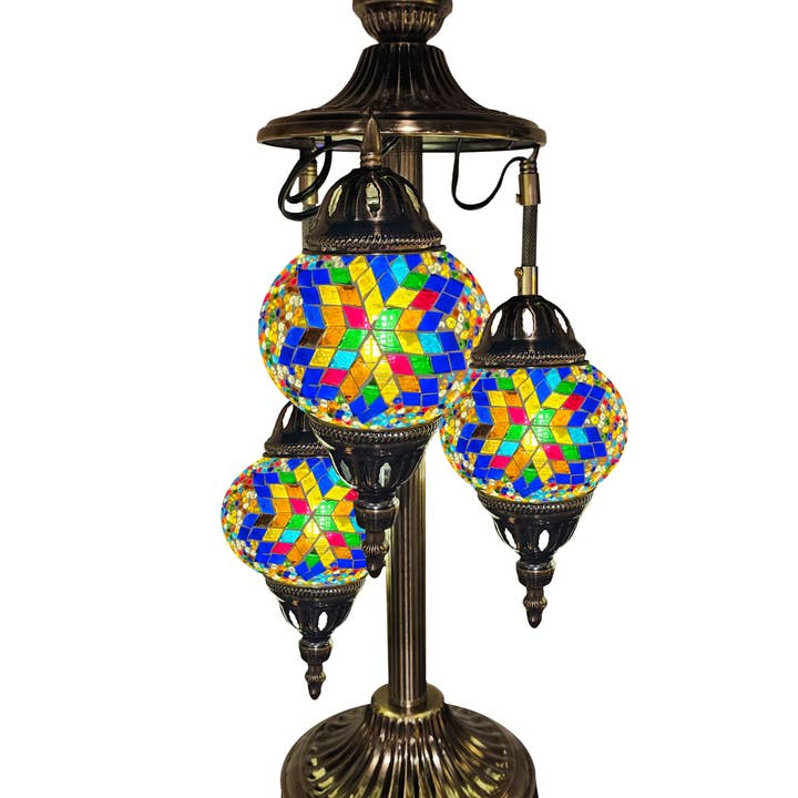 Lámpara de escritorio colgante de mosaico - 3 globos multicolor para venta al por mayor de Access by Mediterranean Concepts