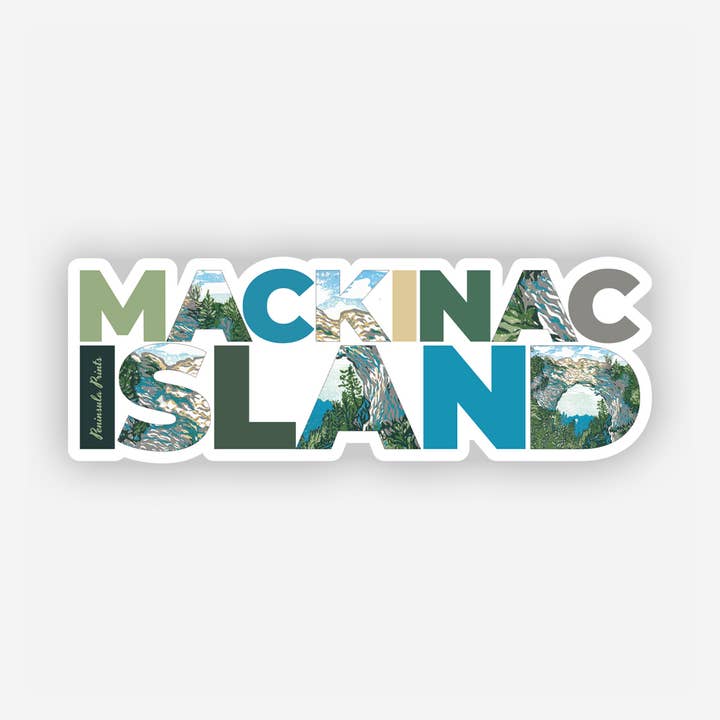 Mackinac Island Arch Rock Vinyl Sticker for wholesale by Peninsula Prints