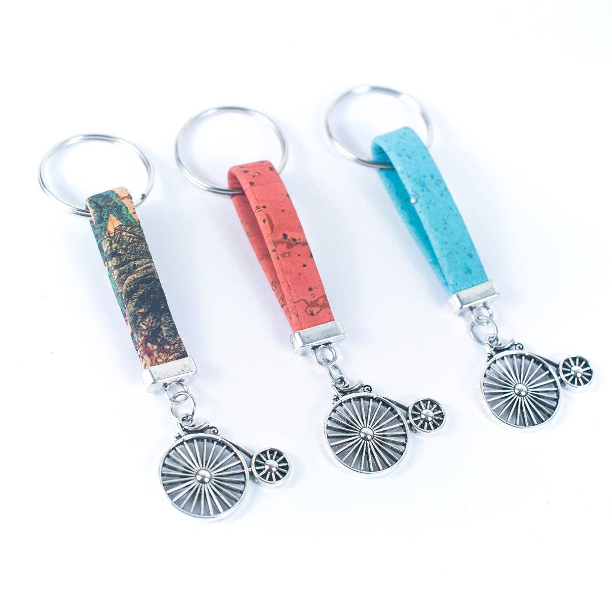 Meninas Bonitas Cork - Wholesale Keychain - Unisex - bike Pendant Handmade Cork Keychain  I-02-B-MIX-104