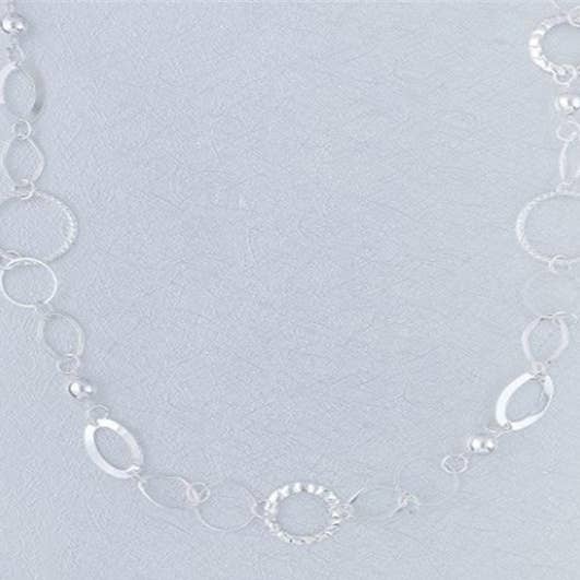 Collana con cerchio regolabile da 35-37" con sfere-Argento per la vendita all'ingrosso da parte di S&A Fashions