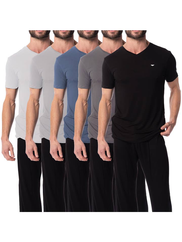 I-Wear Brands - Wholesale T-shirt – men's - 5 Pack Men's Lightweight Cotton Rayon Short Sleeve T-Shirts1