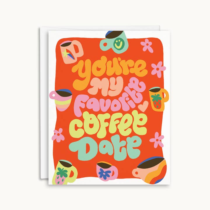 Coffee Date Card for wholesale by Salad Bar Studio