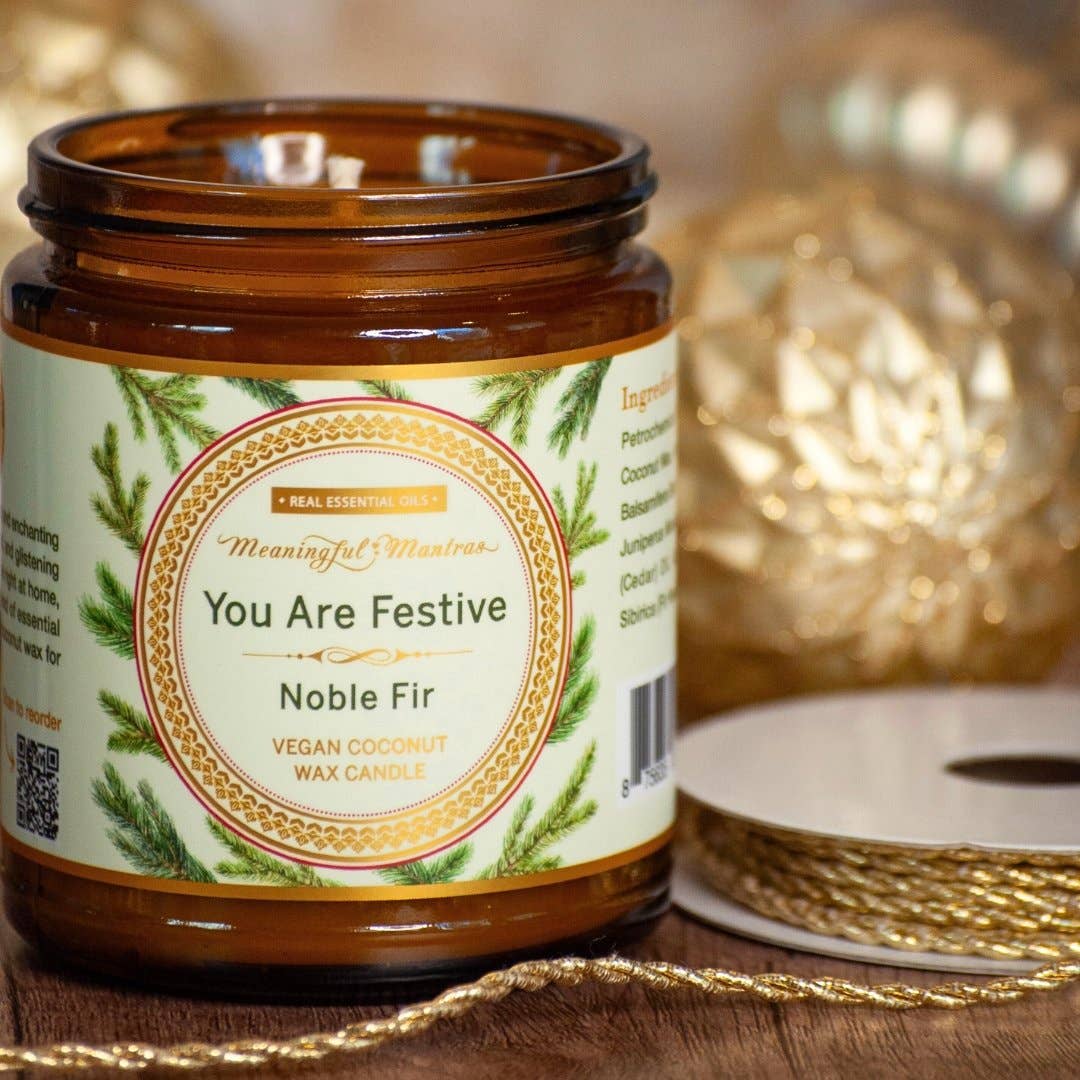 Meaningful Mantras - Wholesale Jar/Filled Candle - You Are Festive Noble Fir Candle1