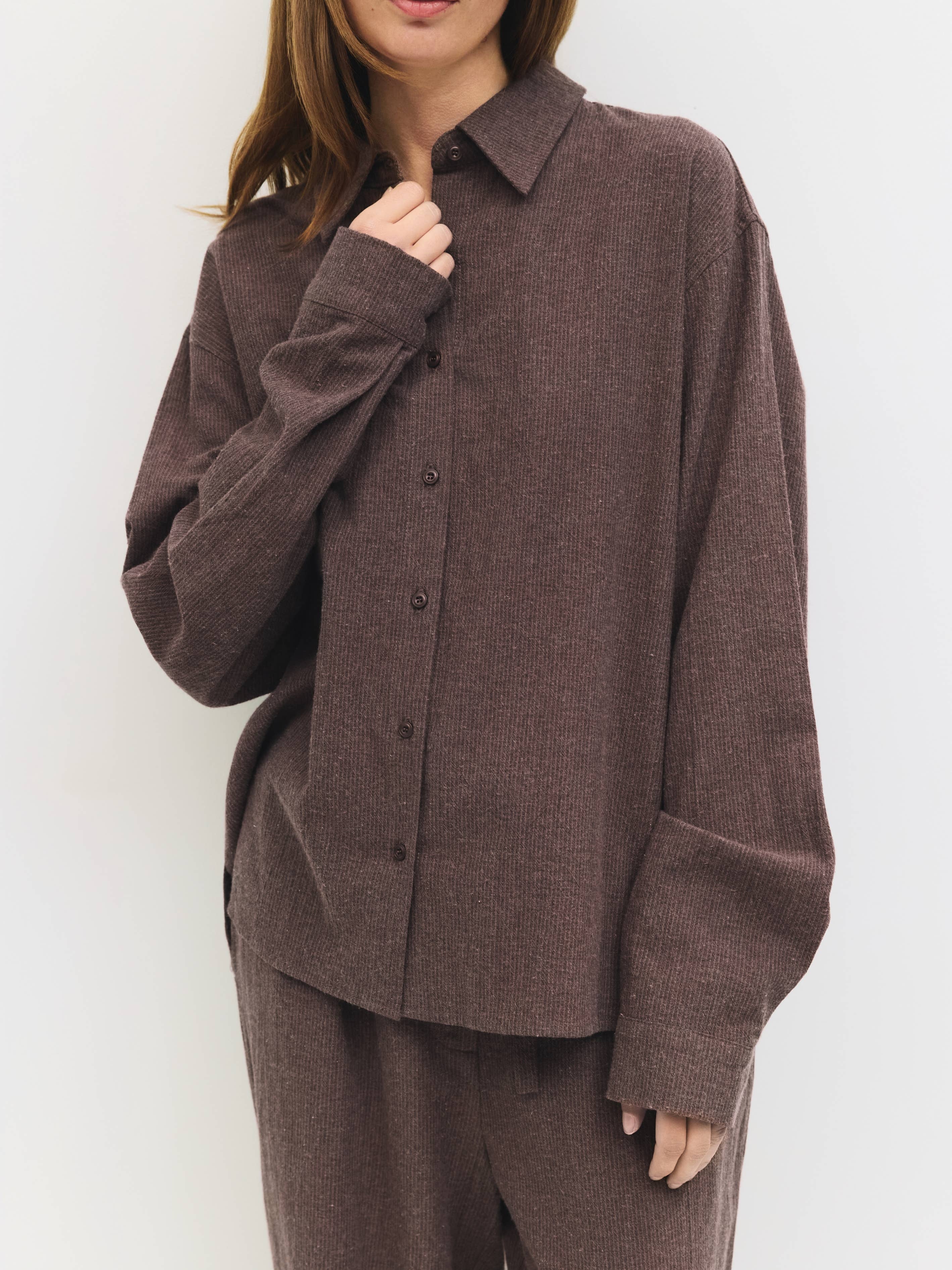 MOD REF – Camisa - Mulher por atacado – A Camisa Ellen | Camisa às Riscas com Botões4