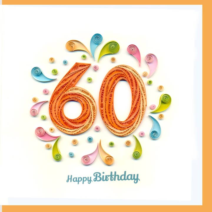 Quilling Card 60th Birthday for wholesale by Poppin Cards and Gifts