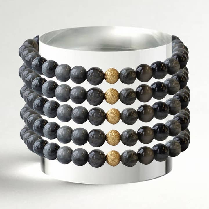 Gemstone Bracelet-Charcoal Jasper, 6mm and other Purchase Wholesale lenha. Free Returns & Net 60 Terms on Faire trending on Faire.