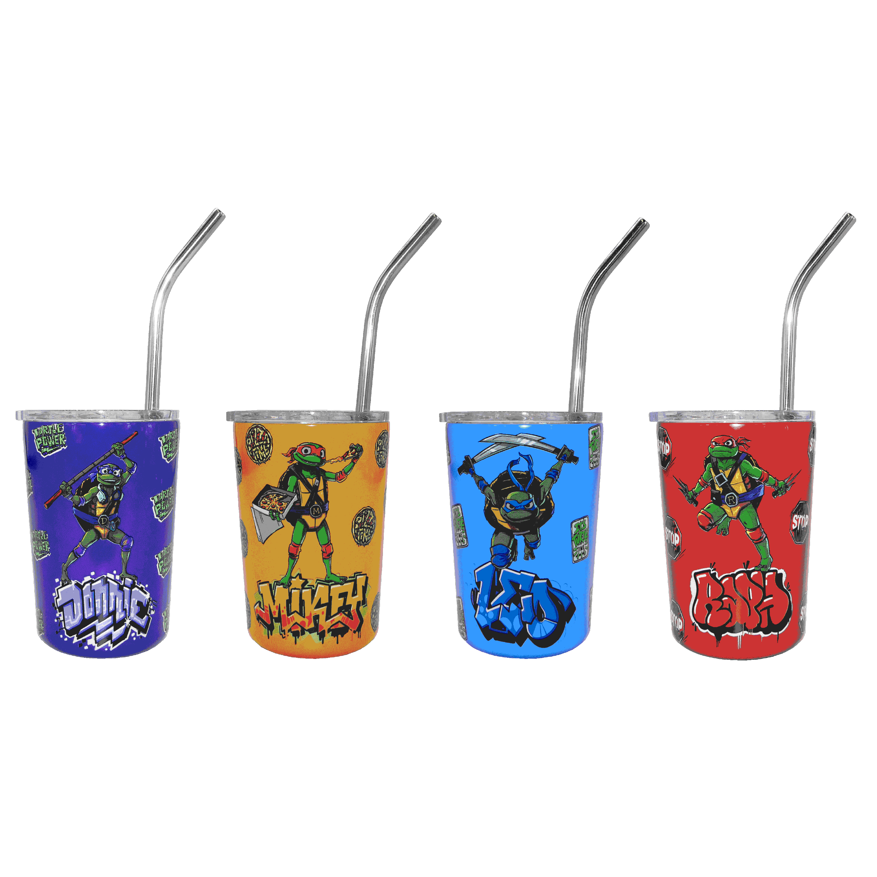 Assorted Purple Orange Blue red Ninja Turtle Cowabunga Kids Tumbler 12oz for wholesale on Faire0