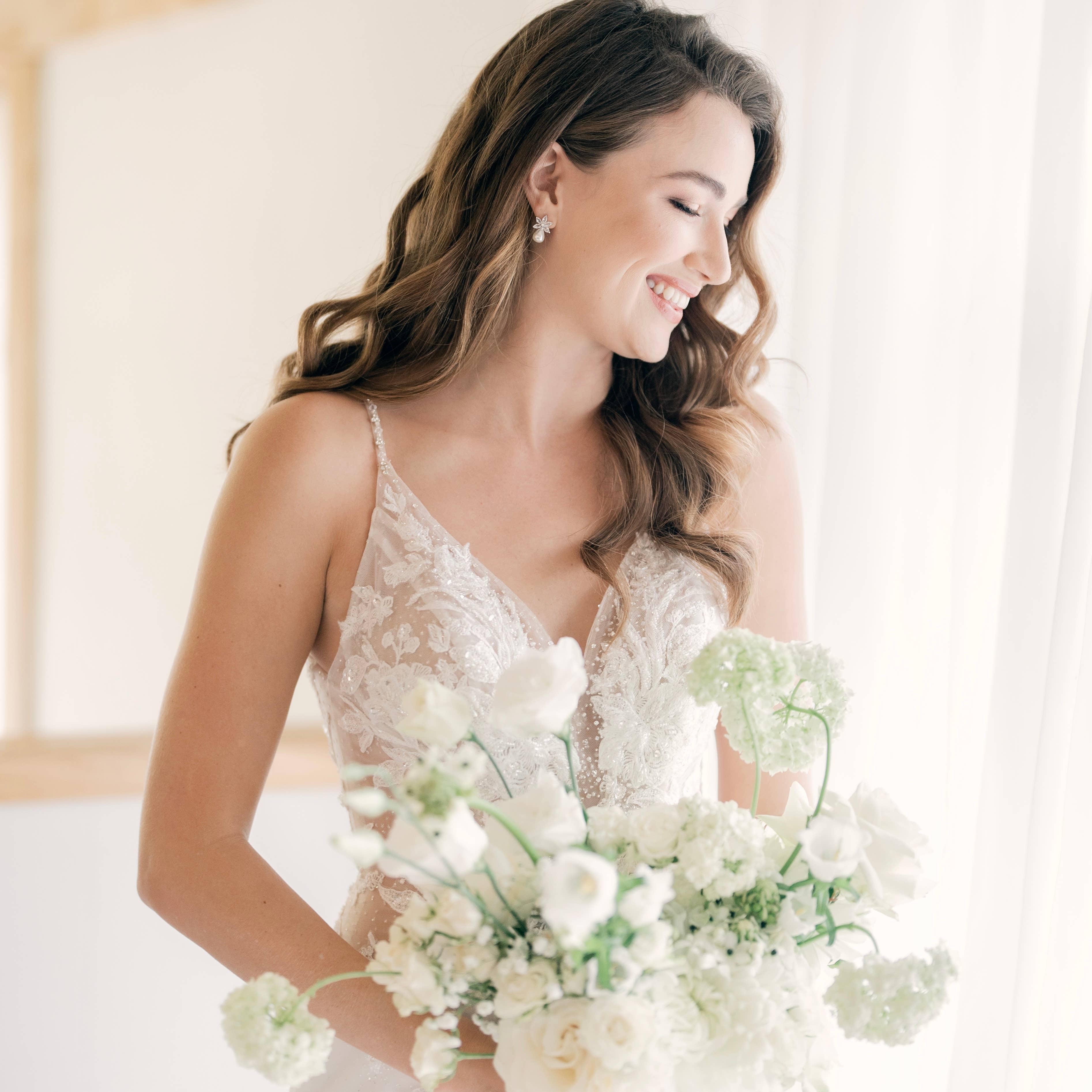 Nicholls Jewellery – wholesale Dangle earrings – Bella Flower and Pearl Earrings3