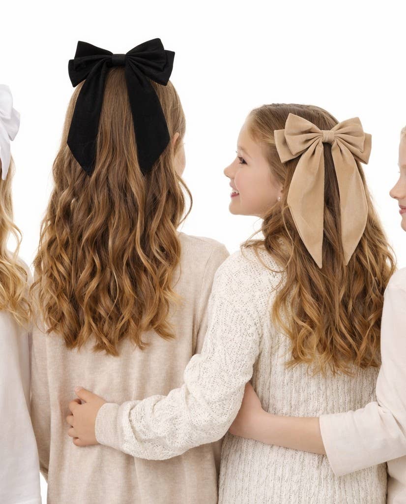 Kids4trendy - Wholesale Hair Bow - Women's - Large velvet hair bow set of 4 pieces3