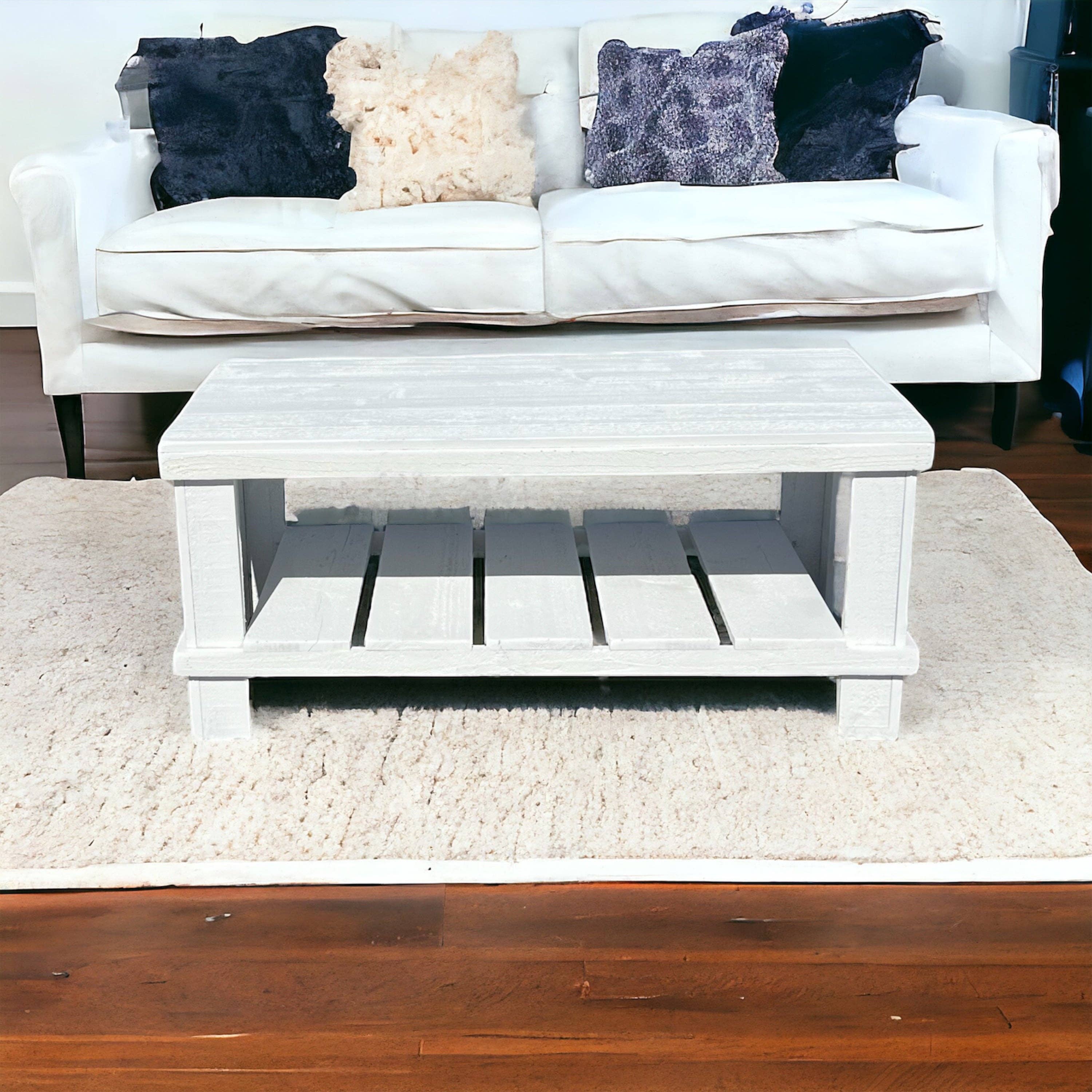Intrinsic Haven - Wholesale Coffee Table - Farmhouse Rustic Wood Living Room Coffee Table with Shelf14