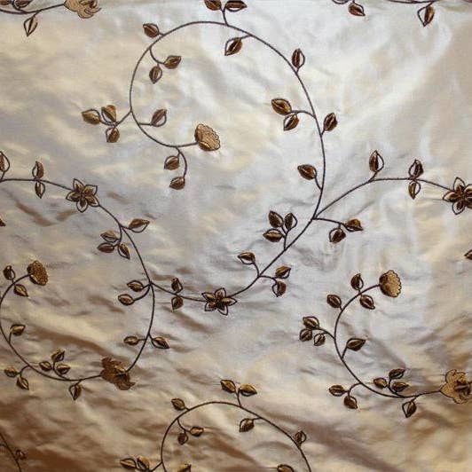 Hyena - Venta al por mayor Tela - Tela de tafetán de seda bordada de terciopelo - Vineland Goldenrod0