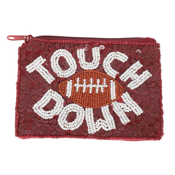 SP Sophia Collection - Wholesale Coin Purse - Women's - Game Day Football beaded Sequin Coin Bag3