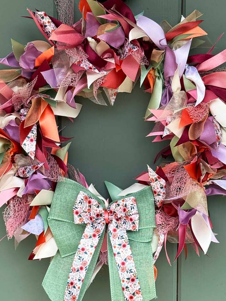Vintage Cottage Garden Themed Wreath Kit for wholesale by Ribbons For You