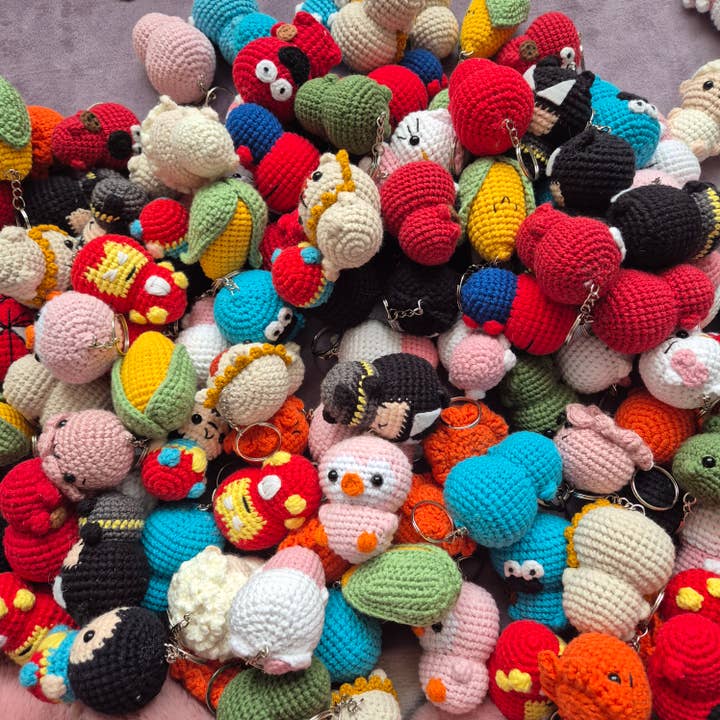 despinacrafting - Wholesale Keychain - Unisex - Crochet Finger-sized Amigurumi Keychain, Stuffed Toy