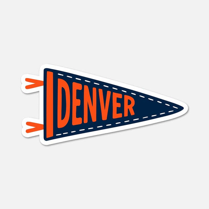 Denver Football Pennant Sticker for wholesale by Footnotes
