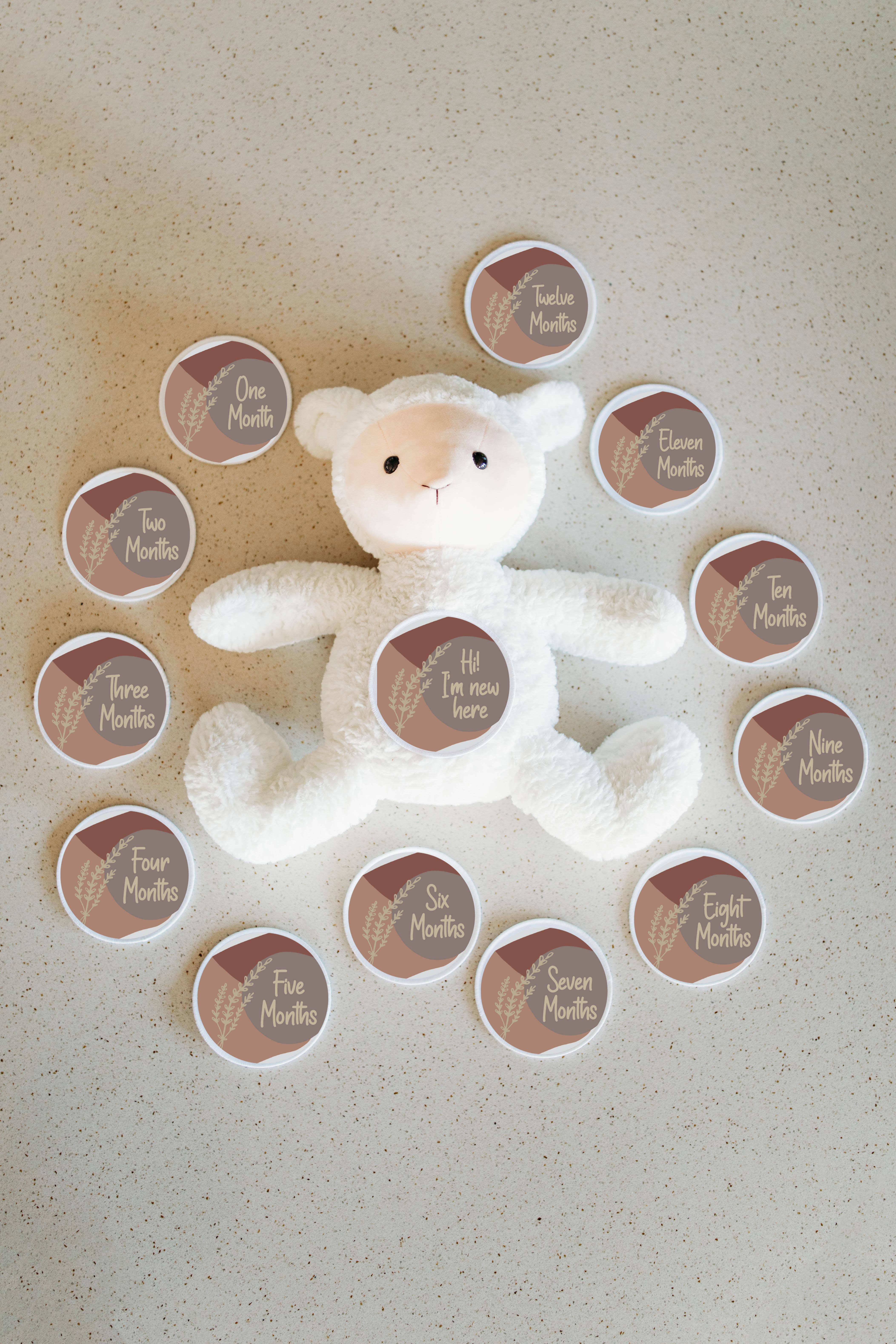 Grow With Me Baby Co - Wholesale Stuffed/Plush Toy - Kids & Baby - Monthly Milestone Tracker, Lamb Stuffed Animal  4