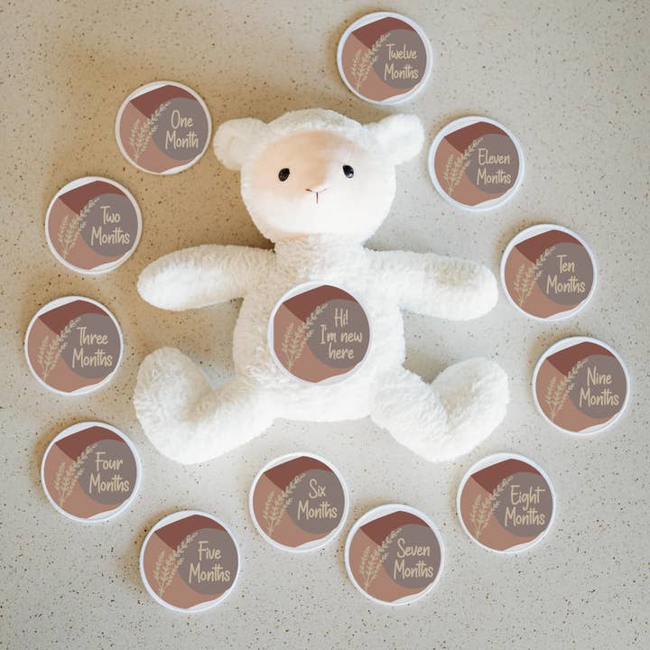 Grow With Me Baby Co - Wholesale Stuffed/Plush Toy - Kids & Baby - Monthly Milestone Tracker, Lamb Stuffed Animal 4