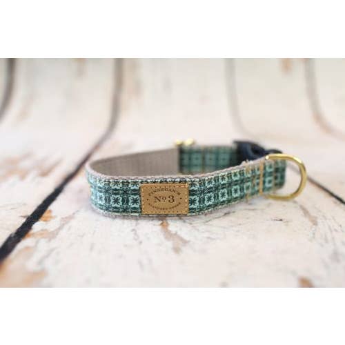 Finnegan’s Standard Goods - Wholesale Pet Collar - Dog - 1" AQUA TIE PATTERN COLLAR