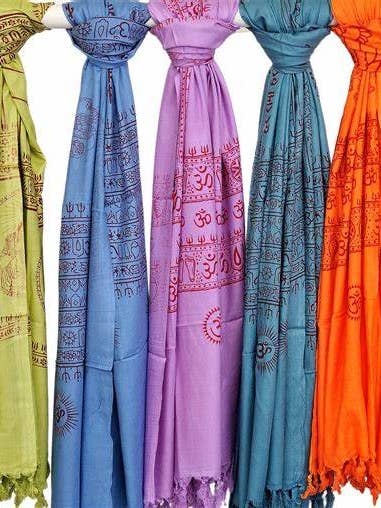 Diverse Rayon OM yogastoles-OM mantra-sjaals en sjaalstokken voor wholesale door Meghcraft