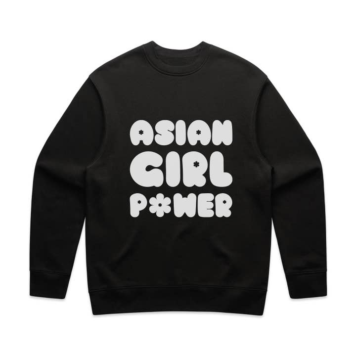 Asian Girl Power Bubble Sweatshirt for wholesale by Dokb Studio