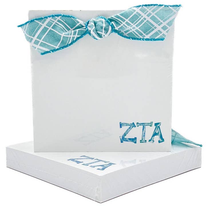 Rachel Brooks Design, LLC - Wholesale Notepad - Zeta Tau Alpha ZTA Watercolor Greek Notepad