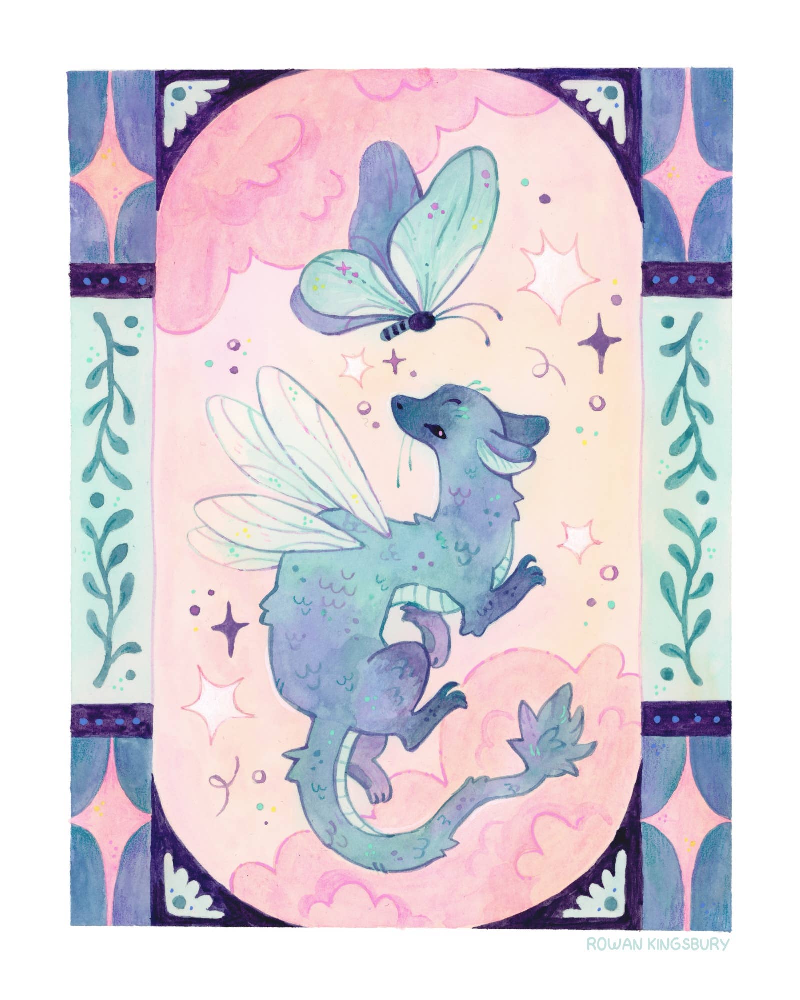 Rowan Kingsbury - Wholesale Art Print - Fairy Dragon Print 8x101