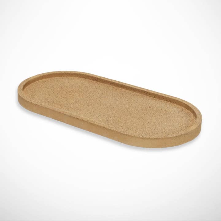 Bandeja Oval de Concreto Castanho Feita à Mão para Decoração por atacado de Pure Spruce