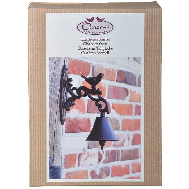 Esschert Design USA - Wholesale Bell - Bird Doorbell in Giftbox, Cast Iron, Antique Brown