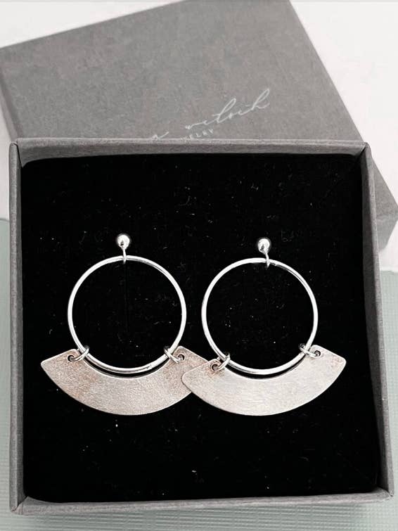 Sterling silver fan earrings, ring dangle for wholesale by Tina Welsch Jewelry