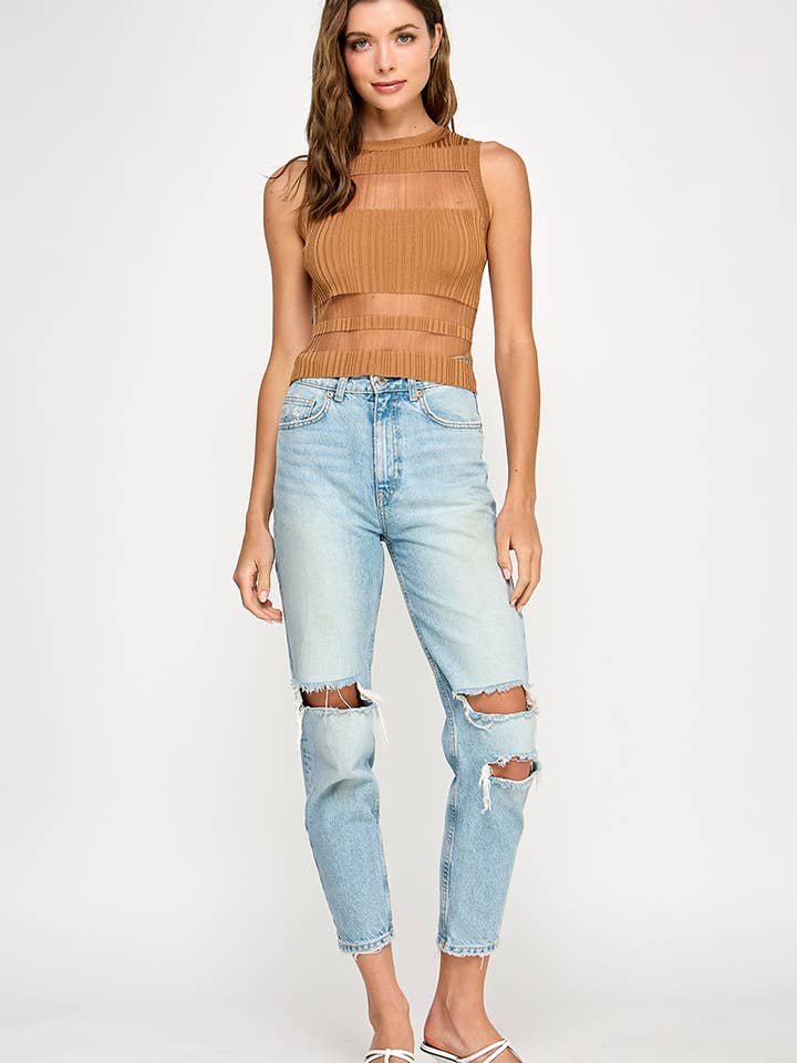 Knitted crop top for wholesale by Spring Haze Inc.