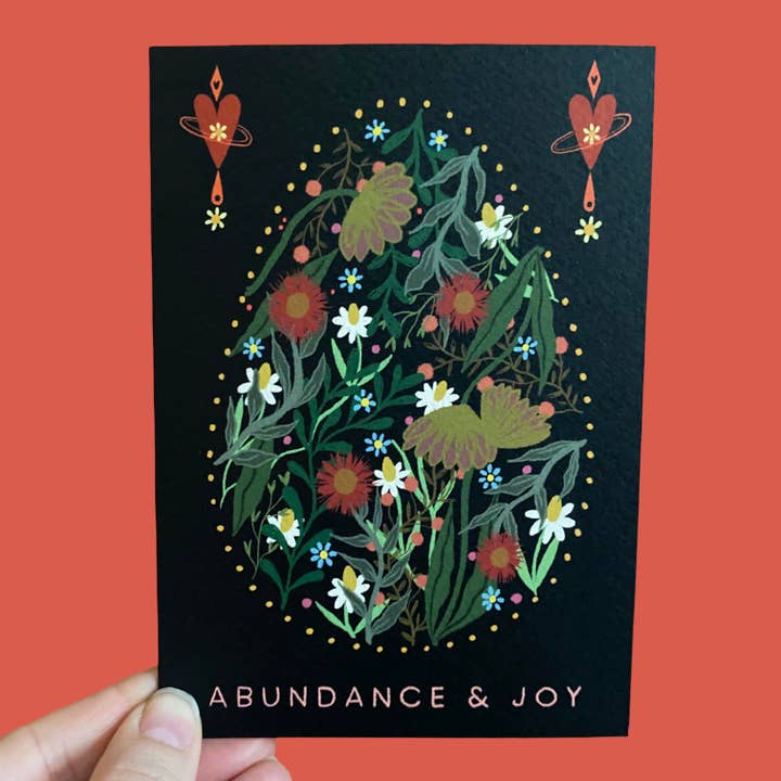 Joie et abondance - Carte de Pâques florale pour la vente par Piece of the Peach