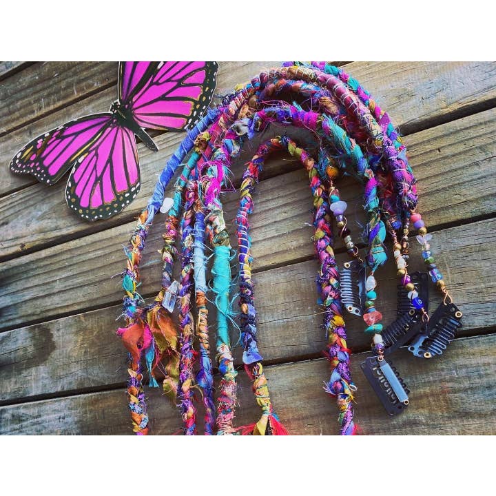 Sea Gypsy Designs - Wholesale Hair Clip - Women's - Bohemian Rag-Rug GYPSYDREADS clip-in 3