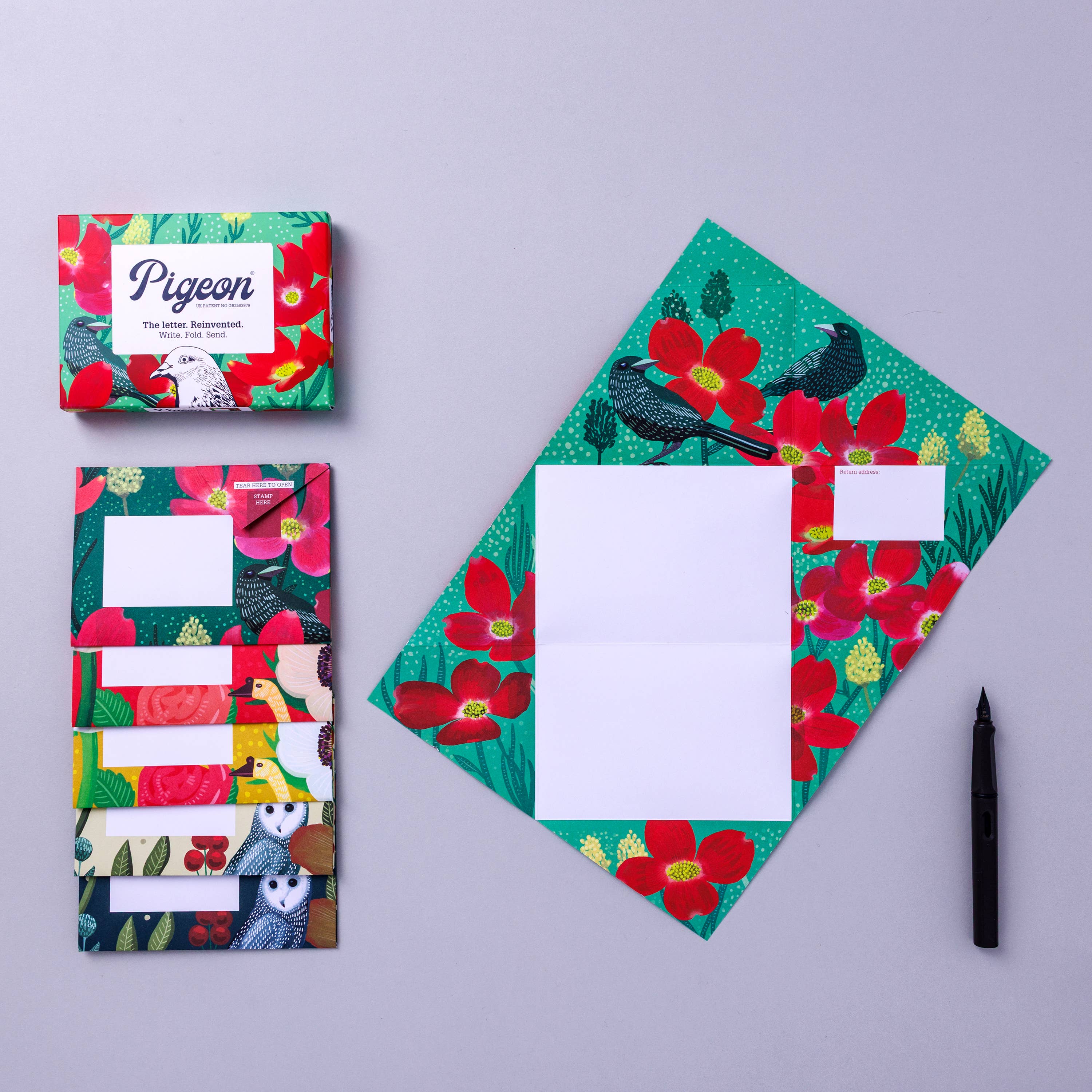 pigeonposted – wholesale Stationery/notecard set – Dusk to Dawn Pigeon letter pack1