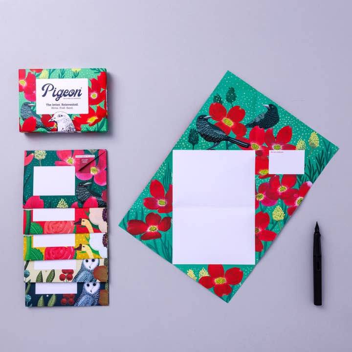 pigeonposted – wholesale Stationery/notecard set – Dusk to Dawn Pigeon letter pack1