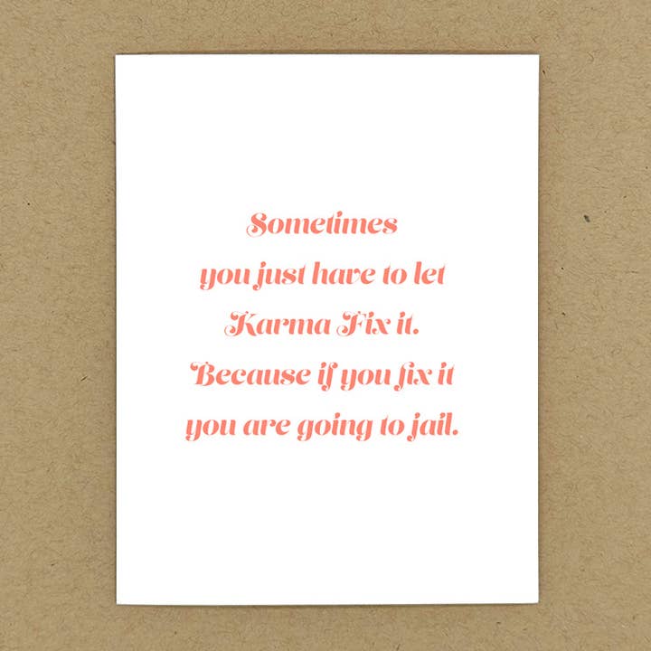 JK Cards for just kidding around - Wholesale Everyday Greeting Card - Karma or Jail0