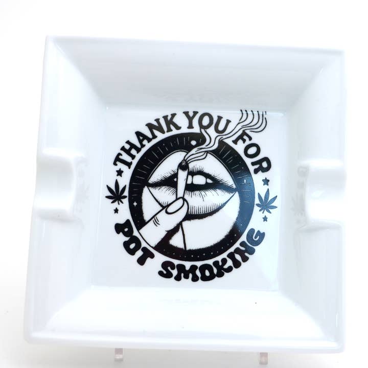 Lenny Mud – wholesale Ashtray – Thank You For Pot Smoking Ceramic Ashtray, Gift for smoker5