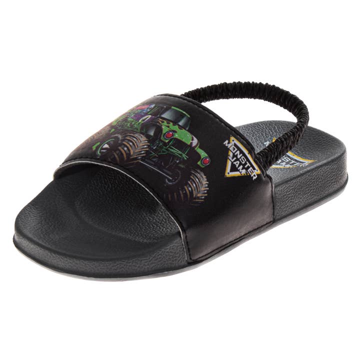 Monster Jam Black and Grey Slides (Toddler/Little Kid) for wholesale by Josmo Shoes Inc