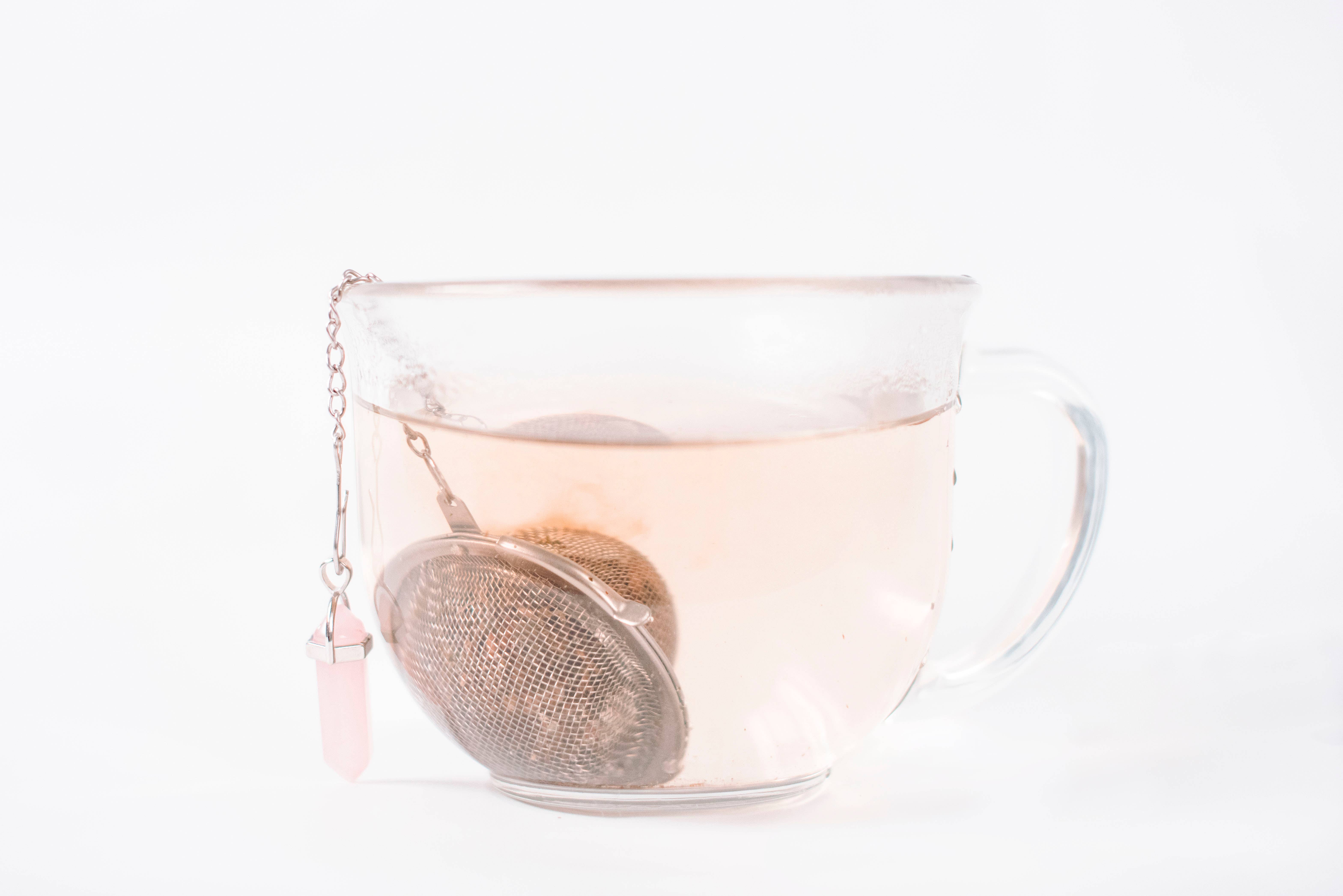 The Blue Yogi - Wholesale Tea Strainer/Infuser - Crystal Tea Strainer- Rose Quartz2